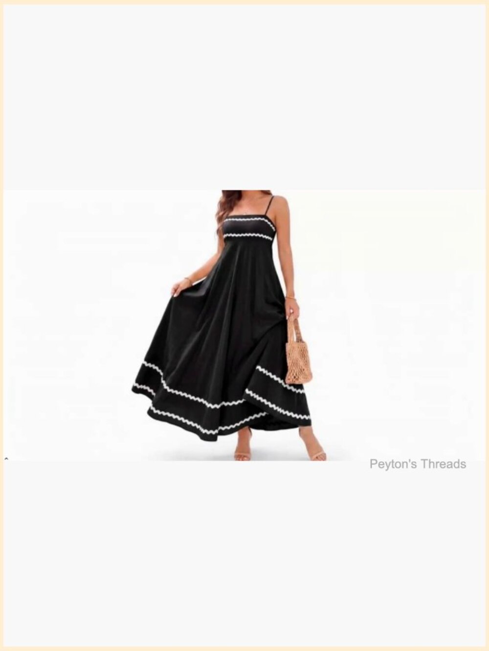 Spaghetti Strap Maxi Dress Flowy A Line with Pockets Beach Vacation Brunch - Picture 7 of 7